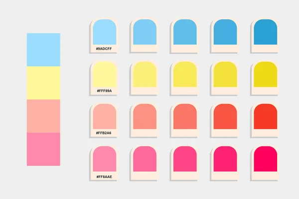 Blue Yellow Pink Color Palette Pastel Colors Catalogue Design Edit — Stock Vector
