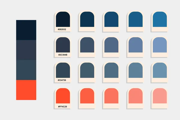 Niebieski Pomarańczowy Paleta Kolorów Ciemne Kolory Katalogu Projekt Edytować Pomysł — Wektor stockowy