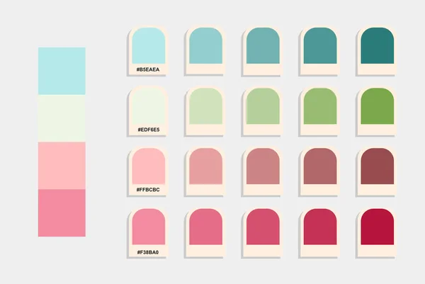 Blue Pink Color Palette Light Colors Catalog Colour Matching Rgb — Stock Vector