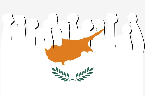 Ciprus Zászló Emelt Tiltakozó Kéz Vektor Ország Zászló Logó Ciprus — Stock Vector