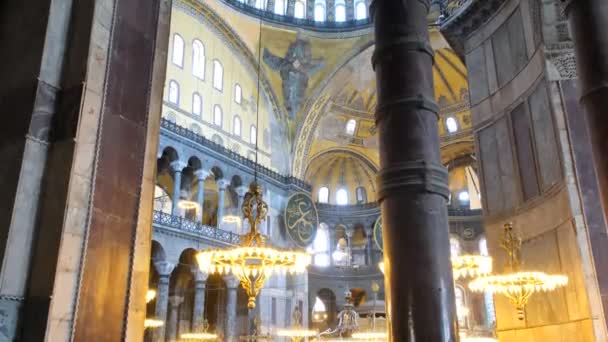 Interior Hagia Sophia Mosque Known Ayasofya Camii Fps Video Istanbul — Stock Video