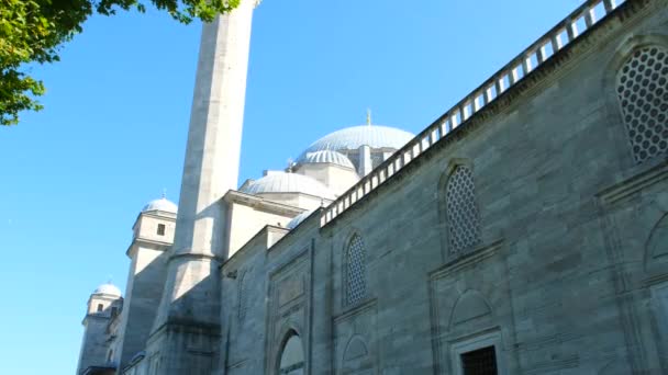 Süleyman Camii Güneşli Mavi Gökyüzü Slam Kavramı Seyahat Fikri Taş — Stok video