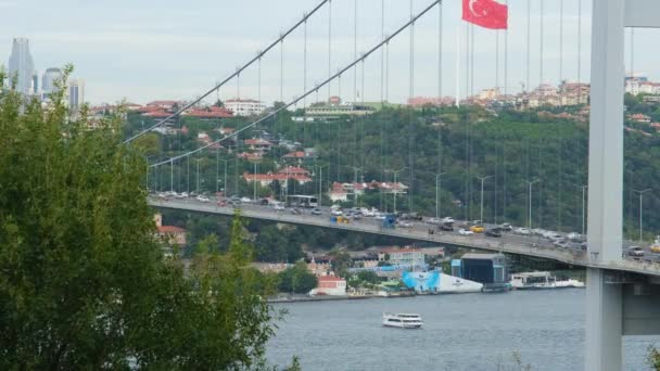 Červenec Mučedníci Most Nakkastepe Bosphorus Most Automobily Marmara Moře Známý — Stock video