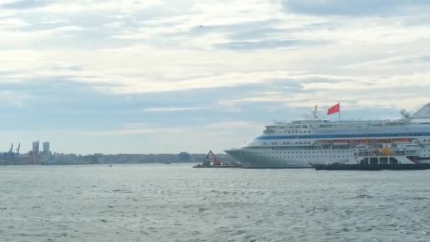 Gouden Hoorn Uitzicht Met Cruise Schepen Schilderachtige Istanbul Landschap Met — Stockvideo