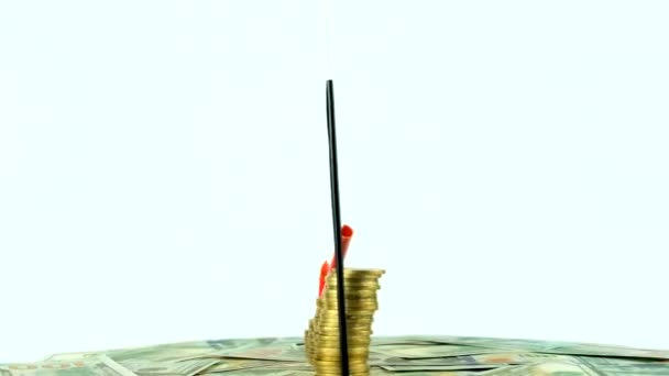 马耳他国旗 可换货币 通货膨胀概念视频 红色箭头 经济和金融理念 马耳他贬值 国家统计 Fps 经济危机和降级 — 图库视频影像