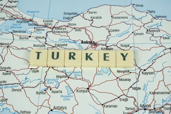 Турецкая Концепция Путешествия Картой Тур Турции Идея Отдыха Фон Поездки — стоковое фото