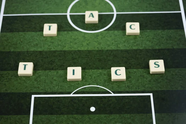 Tactics Text Football Field Football Terms Banner Idea Typographic Soccer — Stock Photo, Image
