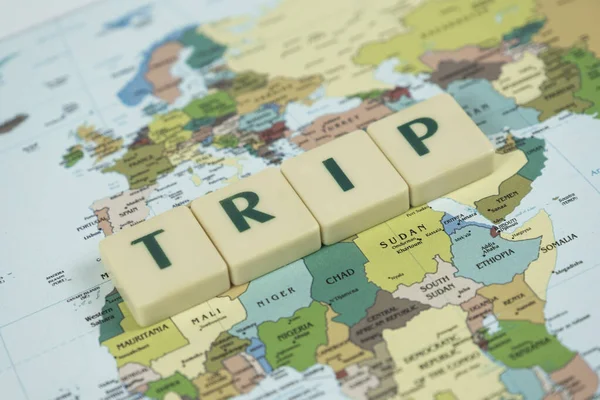 ヨーロッパ諸国の概念地図 ヨーロッパの旅行と休暇のアイデア ツアーの背景 ヨーロッパ地図に関する旅行テキスト — ストック写真