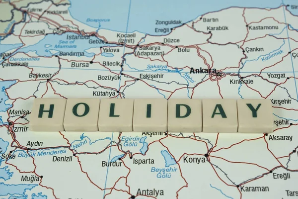 Turkey Holiday Concepts Map Turkish Holidays Banner Turkey Tour Vacation — 스톡 사진