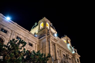 Avusturya, Viyana 'daki Sanat Tarihi Müzesi' nin gece manzarası