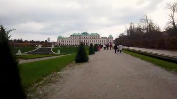 Hyperlapse Del Castello Belvedere Vienna Castello Belvedere Suo Mercatino Natale — Video Stock