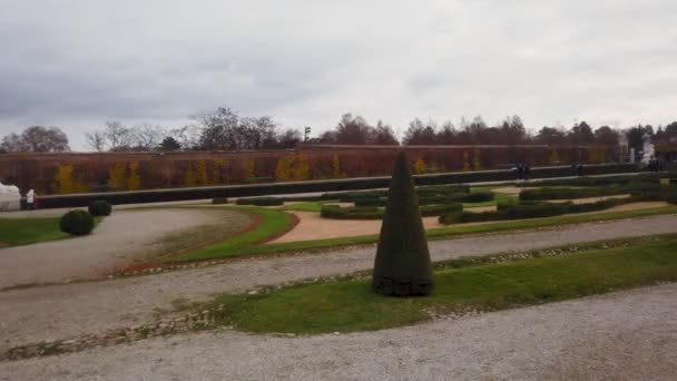 Widok Schloss Belvedere Wiedniu Zamek Belvedere Jego Ogród Zimą — Wideo stockowe