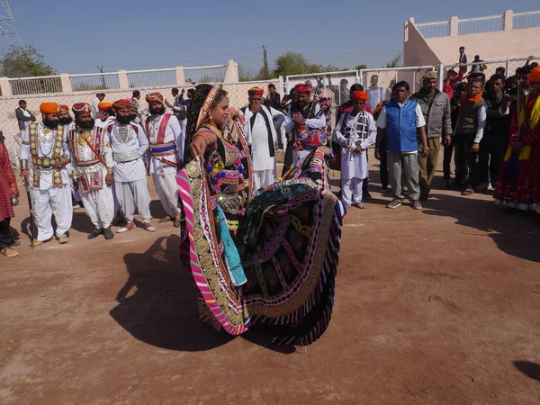 Bikaner Rajasthan India January 2018 Young Female Dancer Traditional Dress — Stock Photo, Image