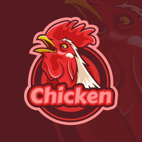Maskottchen Logo Mit Hühnerkopf — Stockvektor