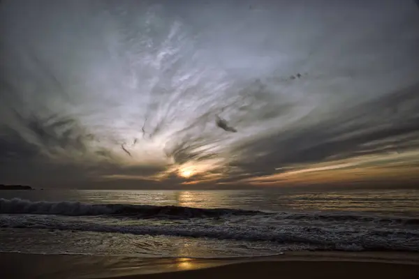 Sunset Sea Cloudy Sky — Stock Photo, Image