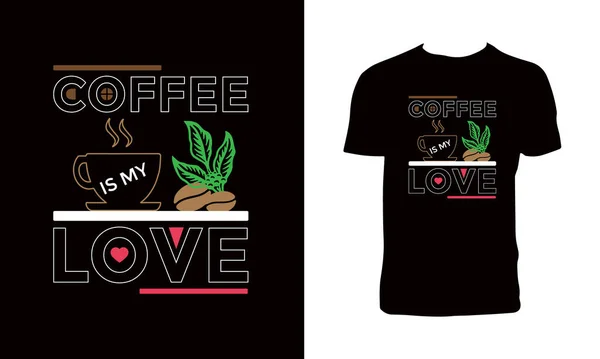 Projekt Koszulki Kaligraficznej Kawy — Wektor stockowy