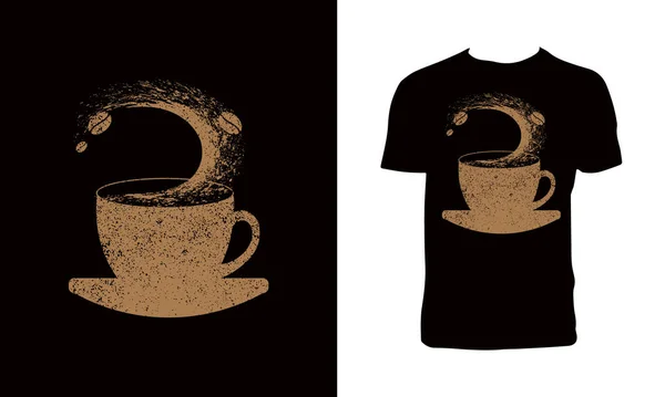 Θύελλα Ένα Φλιτζάνι Καφέ Shirt Design — Διανυσματικό Αρχείο