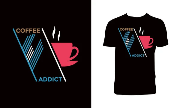 Καφές Addict Shirt Σχεδιασμός — Διανυσματικό Αρχείο
