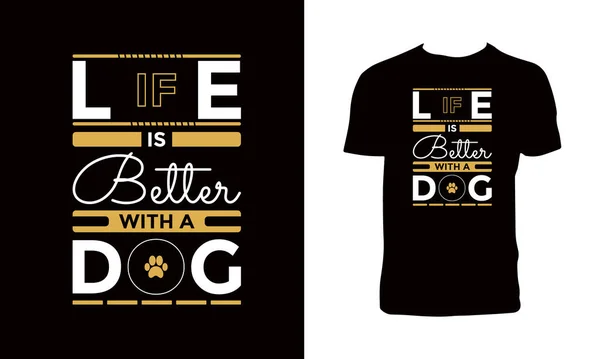 Köpek Vektörü T-Shirt Tasarımı. 