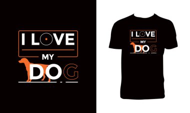 Köpek Aşığı Tipografisi ve Harf Tişörtü Tasarımı. 