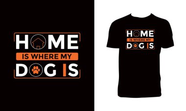 Köpek Tipografisi ve Kaligrafi T-Shirt Tasarımı 