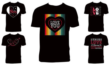 Sevgililer Günü Tişört Tasarımı Paketi 