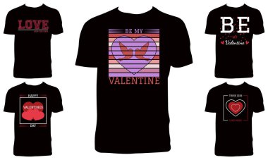 Sevgililer Günü Tişört Tasarımı Paketi 