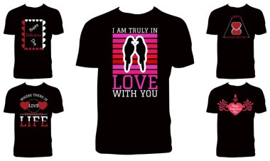 Sevgililer Günü Tişört Tasarımı Paketi 