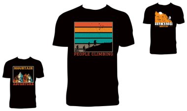 Yürüyüş T-Shirt Tasarım Paket Vektörü İllüstrasyonu 