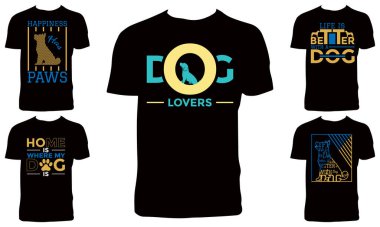 Köpek Tişörtü Tasarımı Bohça Vektörü İllüstrasyonu 