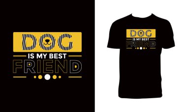 Dog Typography T Design And Vector Illustration 