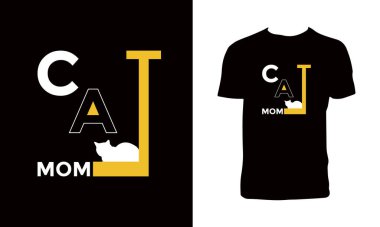 Cute Cat Vector T Shirt Design. 