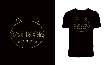 Cute Cat Vector T Shirt Design. 