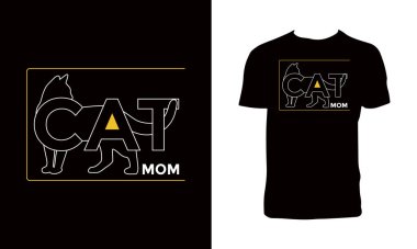 Cute Cat Vector T Shirt Design. 