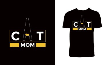 Cute Cat Typography T Shirt Design. 