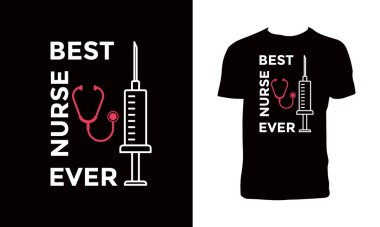 Nurse Typography Tee Design. 