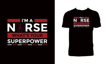 Hemşire Tipografi ve Harf Tişört Tasarımı