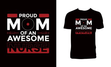 Hemşire Tipografi Tişört Tasarımı ve Vektör İllüstrasyonu 