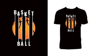 Basketbol Tee Tasarımı ve İllüstrasyonu. 