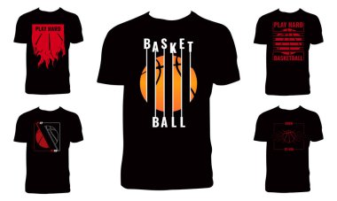 Basketbol Tee Tasarım Paketi. 