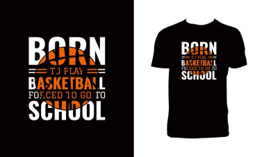 Basketbol Typography T-Shirt Tasarımı. 