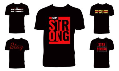 Güçlü Kalın Typography T-Shirt Tasarım Paketi. 