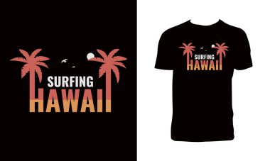 Sörf Vektörü T-Shirt Tasarımı.