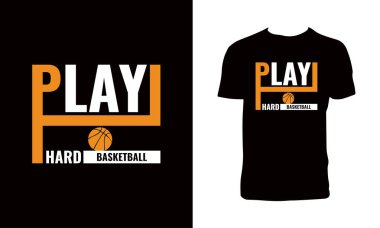 Basketbol Typography T-Shirt Tasarımı. 