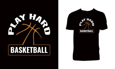 Basketbol Typography T-Shirt Tasarımı. 