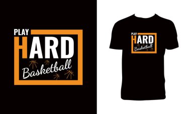 Basketbol Typography T-Shirt Tasarımı. 