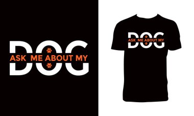 Köpek Tipografisi ve Harf Tişörtü Tasarımı. 