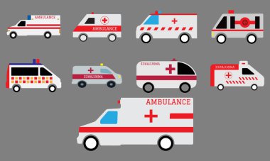 Ambulans Vektörü ve İllüstrasyon Koleksiyonu. 