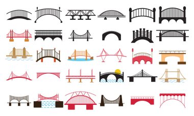 Bridge Vector And Illustration Collection.  clipart
