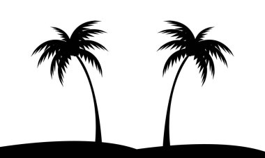 Palmiye Ağacı Vektörü ve Siluet Koleksiyonu. 